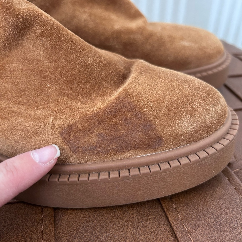 Vince Kegan Chestnut Brown Suede Water Repellent Chelsea Boots Women’s Size 6 - Picture 11 of 11